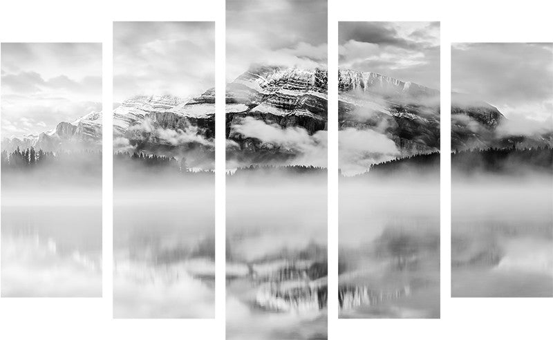 Clouds and mist at Two Jack Lake Split